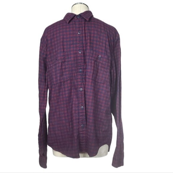 J. Crew Factory Flannel Plaid Button Down Long Sleeve Shirt Men's L - Picture 1 of 7